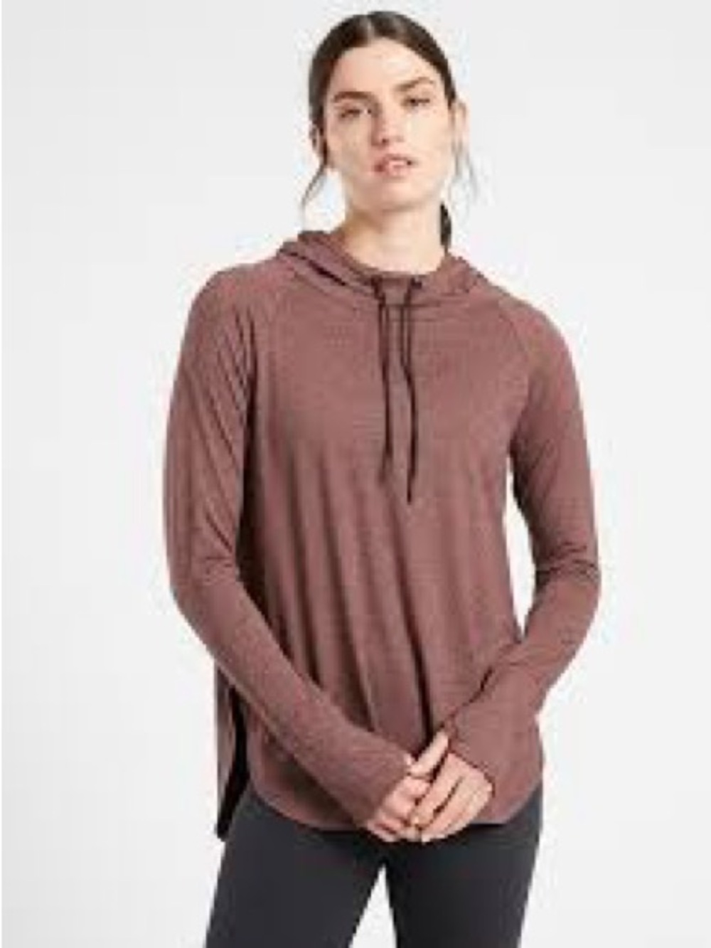 Athleta Walnut Brown/Hearth Rose Uptempo Hoodie Sweatshirt